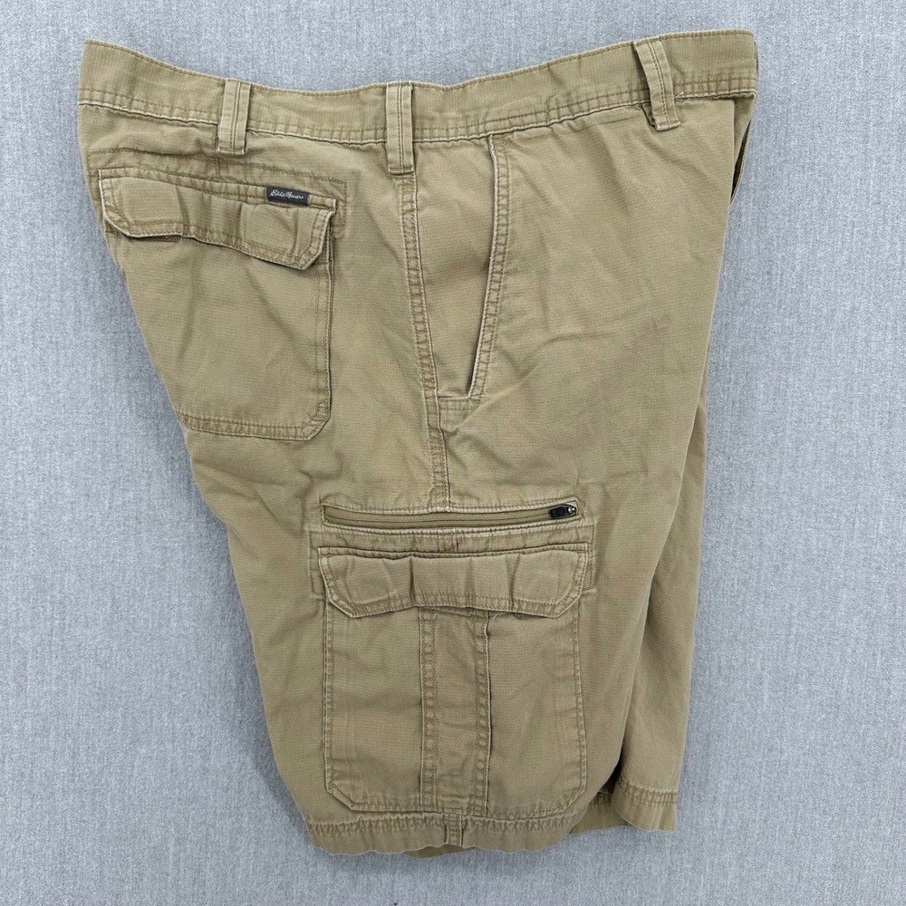 Eddie Bauer Cargo Shorts Mens 38 Khaki Tan Ripstop Hiking Utility Outdoor - Picture 5 of 6